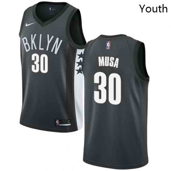 Youth Nike Brooklyn Nets 30 Dzanan Musa Swingman Gray NBA Jersey Statement Edition